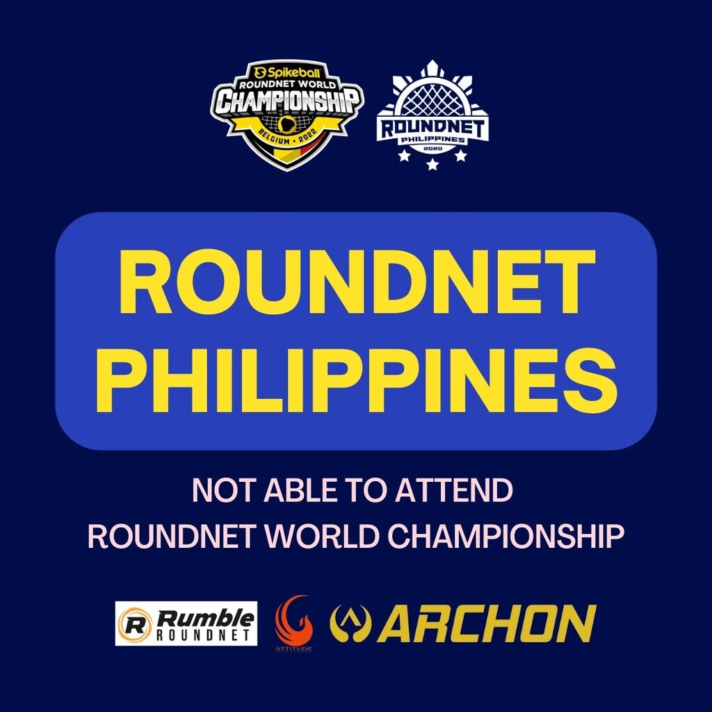 RoundnetPHIL's tweet photo. It is with a heavy heart that we inform everyone that Roundnet Philippines' presence will not be felt in the 2022 World Championship at Belgium. 
Despite all our efforts, our athletes faced administration problems related to securing their visas on time … https://t.co/Puw3fbV1fd https://t.co/YdNk8uyJNx