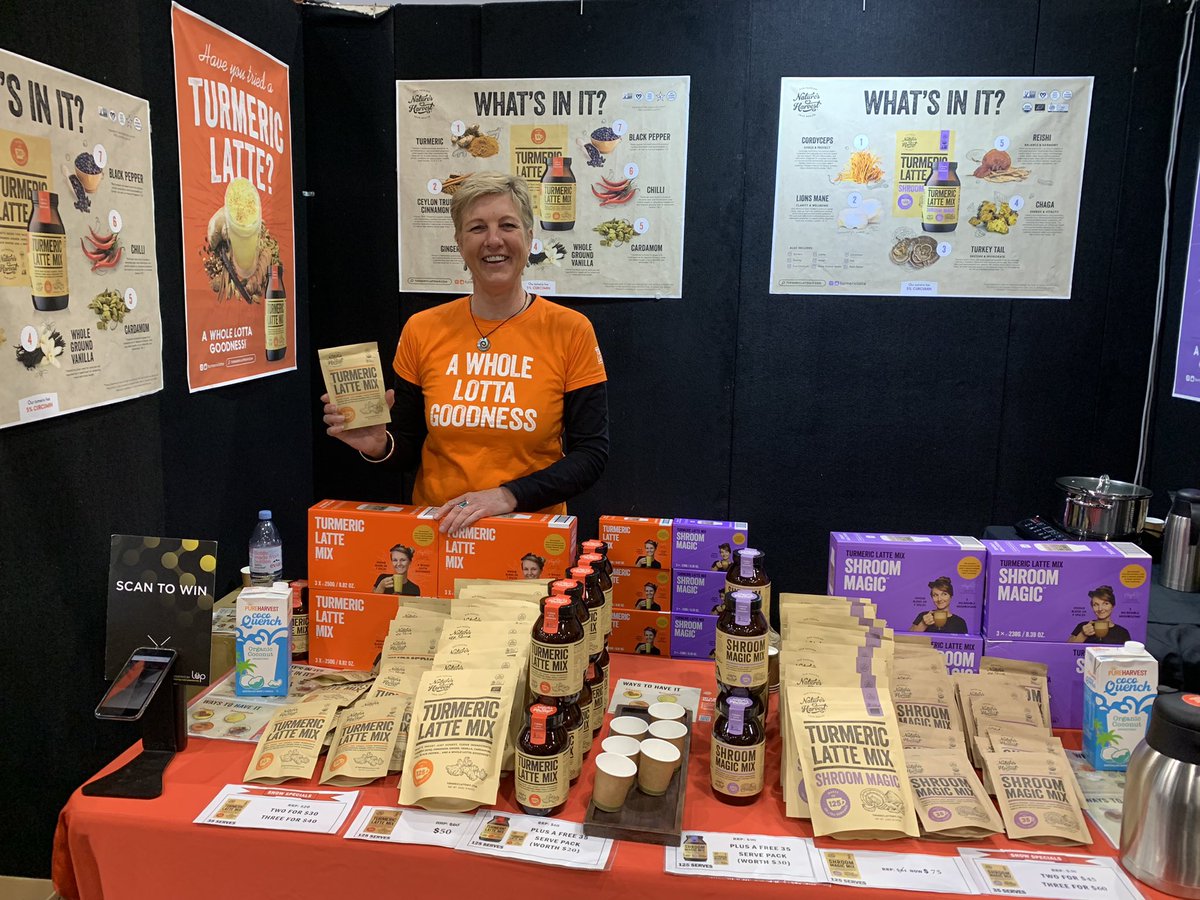 An_instant_on's tweet photo. Nature’s Harvest Turmeric Latte sold at the Mind Body Spirit Festival was delicious! See them tomorrow at the @MBSFestivalAus in Brisbane #naturesharvest #turneric #turnericlatte #mindbodyspiritfestival https://t.co/mRg6PlEmyz