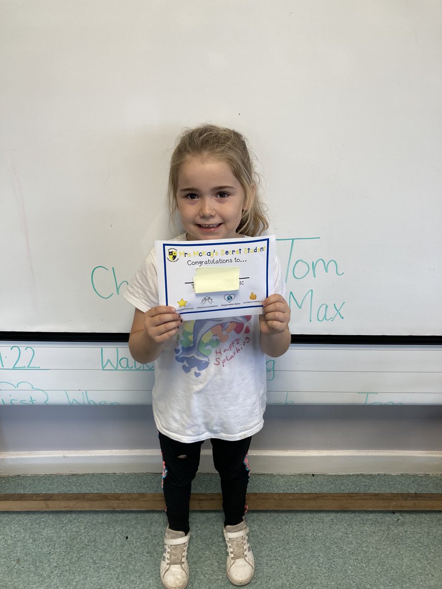 Today’s Secret Student in P3b! Well done!!