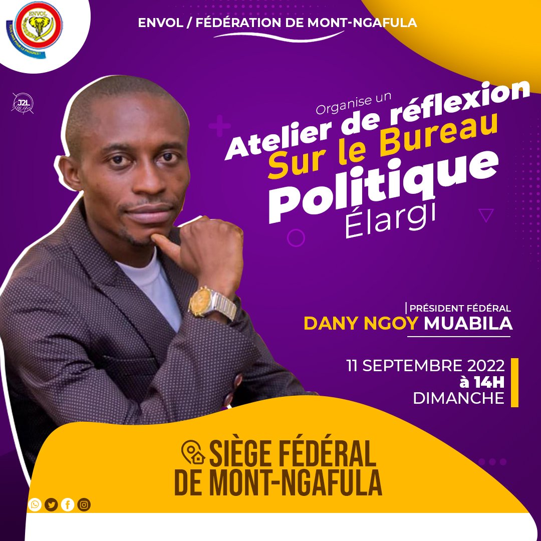 Roideshumbles's tweet photo. @EnvolN vous invite à bien vouloir prendre part à cette grande activité.
@EnvolLigueJ @Envol_Rd_Congo @NgoyMuabila https://t.co/fg7zLYY2IB