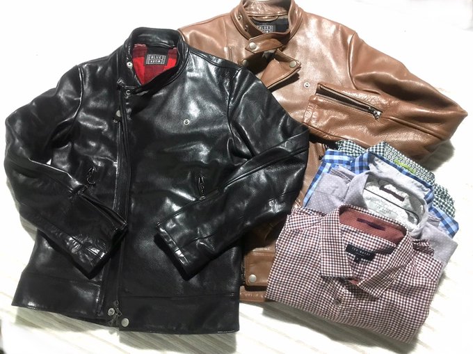 そろそろ秋冬物でも探すかなとチェーン店の古着を漁ってたら程度の良いカーフスキンのライダースとエゲレスブランドのシャツが2万位で手に入ったゾ 