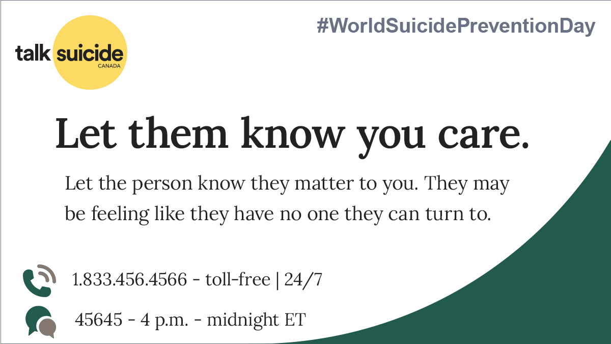 988Canada's tweet photo. Many people who are thinking about suicide want to talk about it. Here is how you can open up the conversation. (1/2)

#WorldSuicidePreventionDay #SuicidePrevention #WSPD2022 https://t.co/KHBz1Od2nE