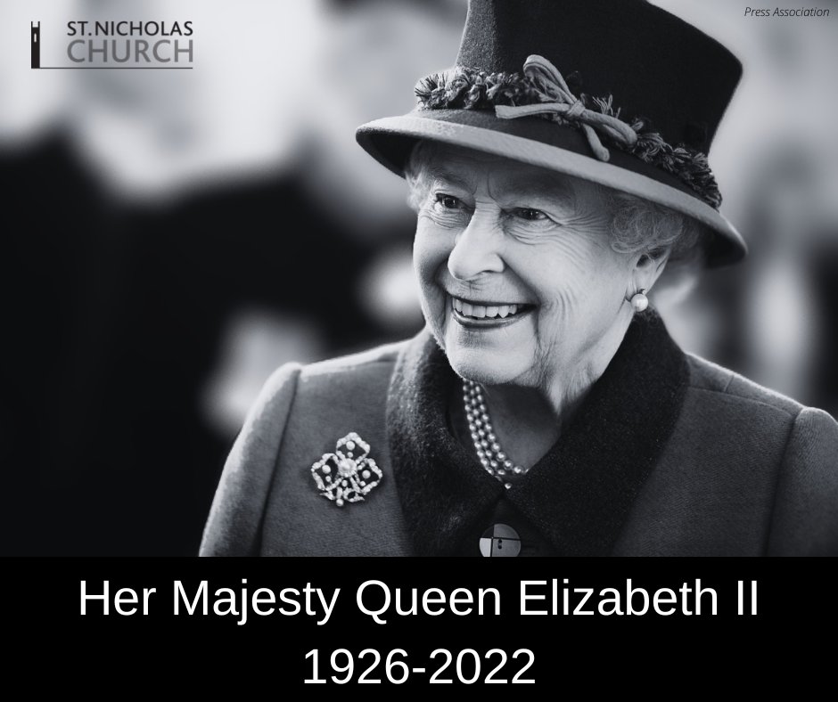 Her Majesty the Queen, 1926-2022.
St Nic’s Tooting is open for quiet reflection today (Saturday) 11am-3pm.
We have services to mark the death of Her Majesty the Queen on Sunday 11th September at 10:30am and 6pm.