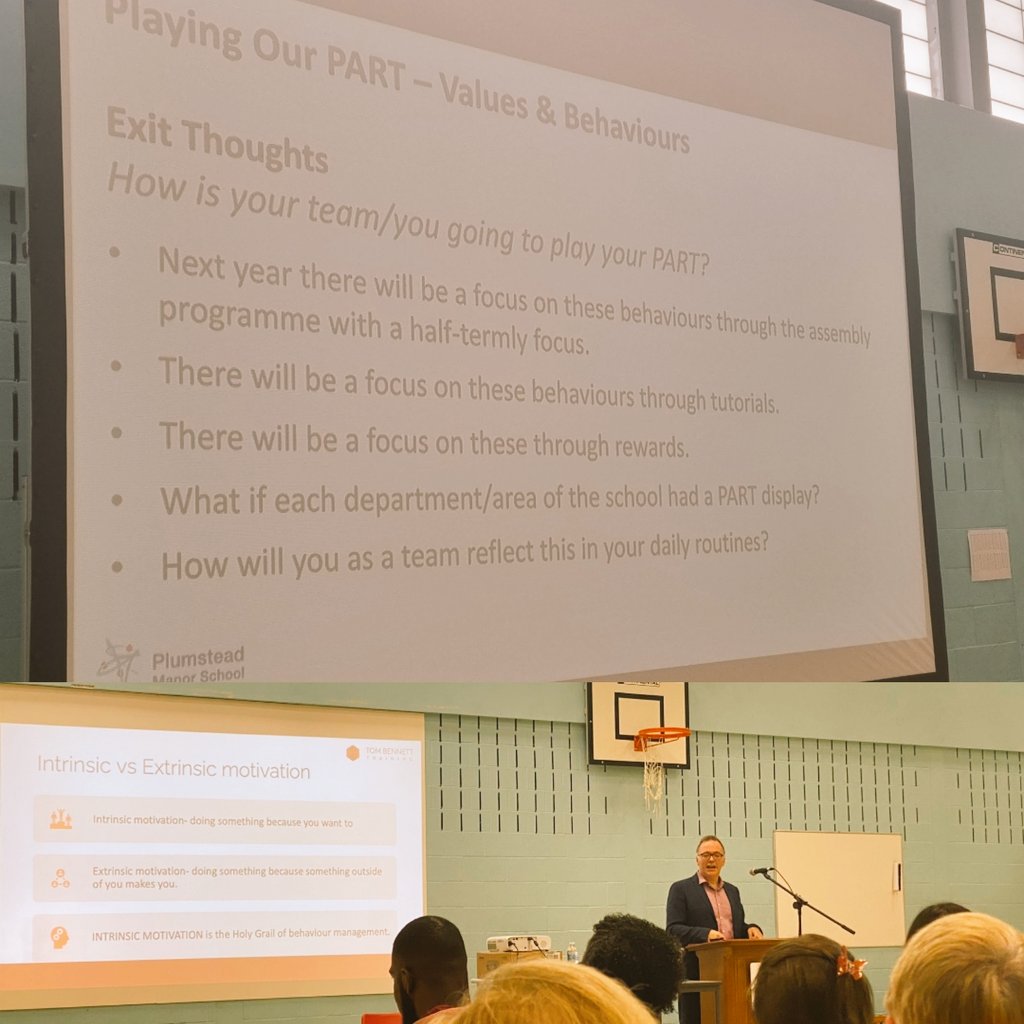 MrGiles_Smith's tweet photo. A great start to the year excellent cpd from @ojukomiller on racism & @tombennett71 on behaviour. As a school @PlumsteadManor has a real energy around our vision of playing your PART through pride, ambition,respect & team. #education #edutwitter #knowledge #developingstaff https://t.co/xdOo93nxw8