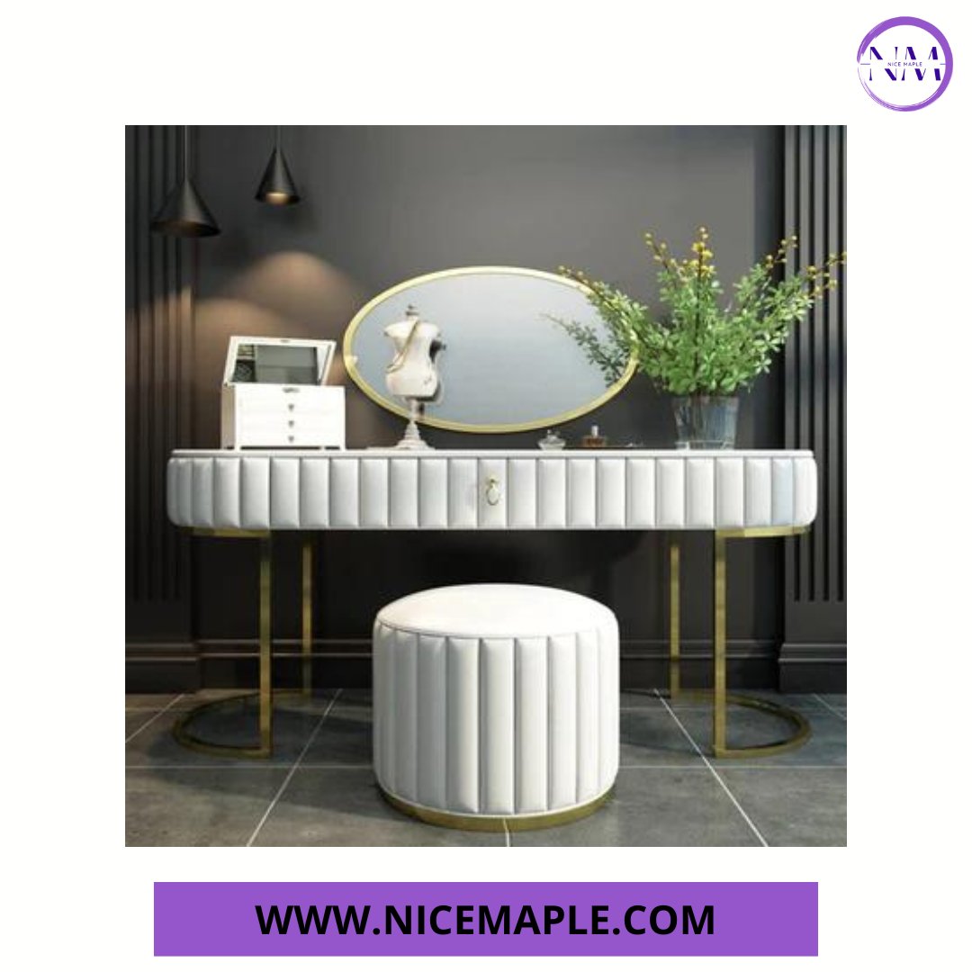 NiceMaple1's tweet photo. NEXA DRESSING TABLE WITH OTTOMAN IN STAINLESS STEEL - GOLD
visit- https://t.co/tFaH2XZKxO
#nicemaple #furniture #buynow #bestdeals #home #dressingtables #bestwoodenfurniture https://t.co/duCmbhoHgd