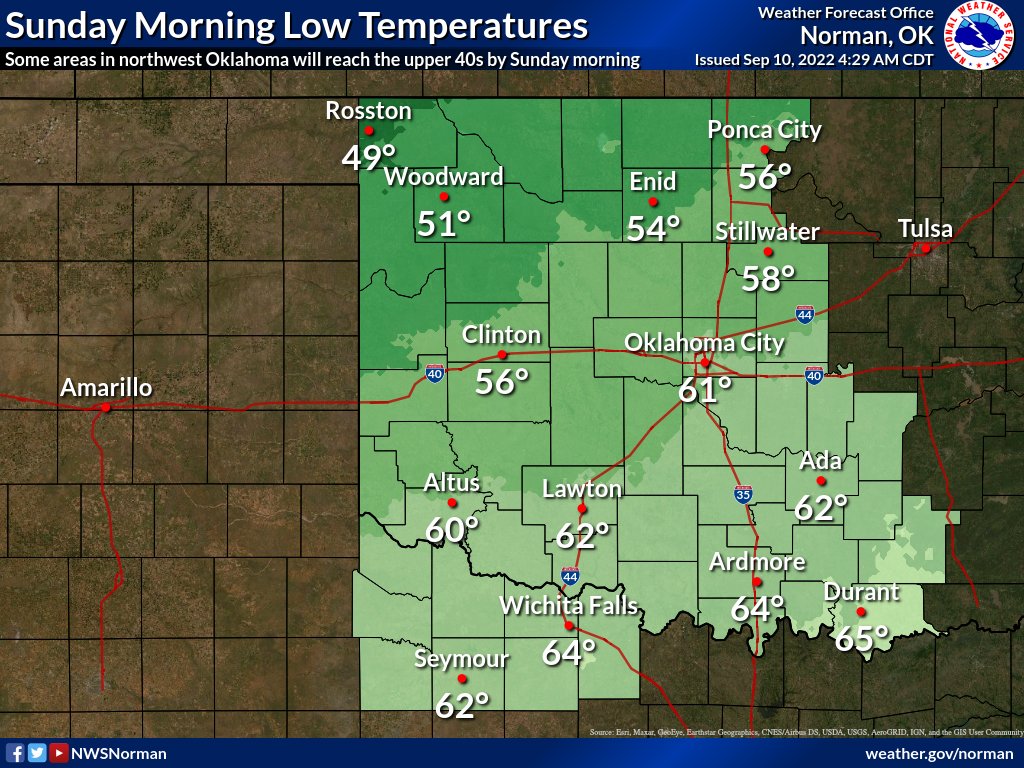 NWS Norman on Twitter "Are those...40s? Temperatures are expected to