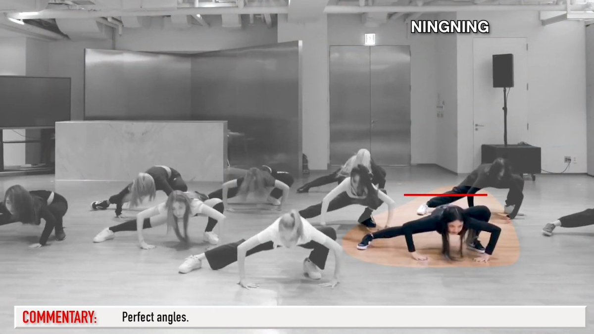 just want to use this chance to acknowledge Ningning's dancing skills which sometimes being underestimated by many. i love watching dance analysis videos, and this is the only creator who notices Ningning's "perfect angle" drop in black mamba. she's consistently doing this move.