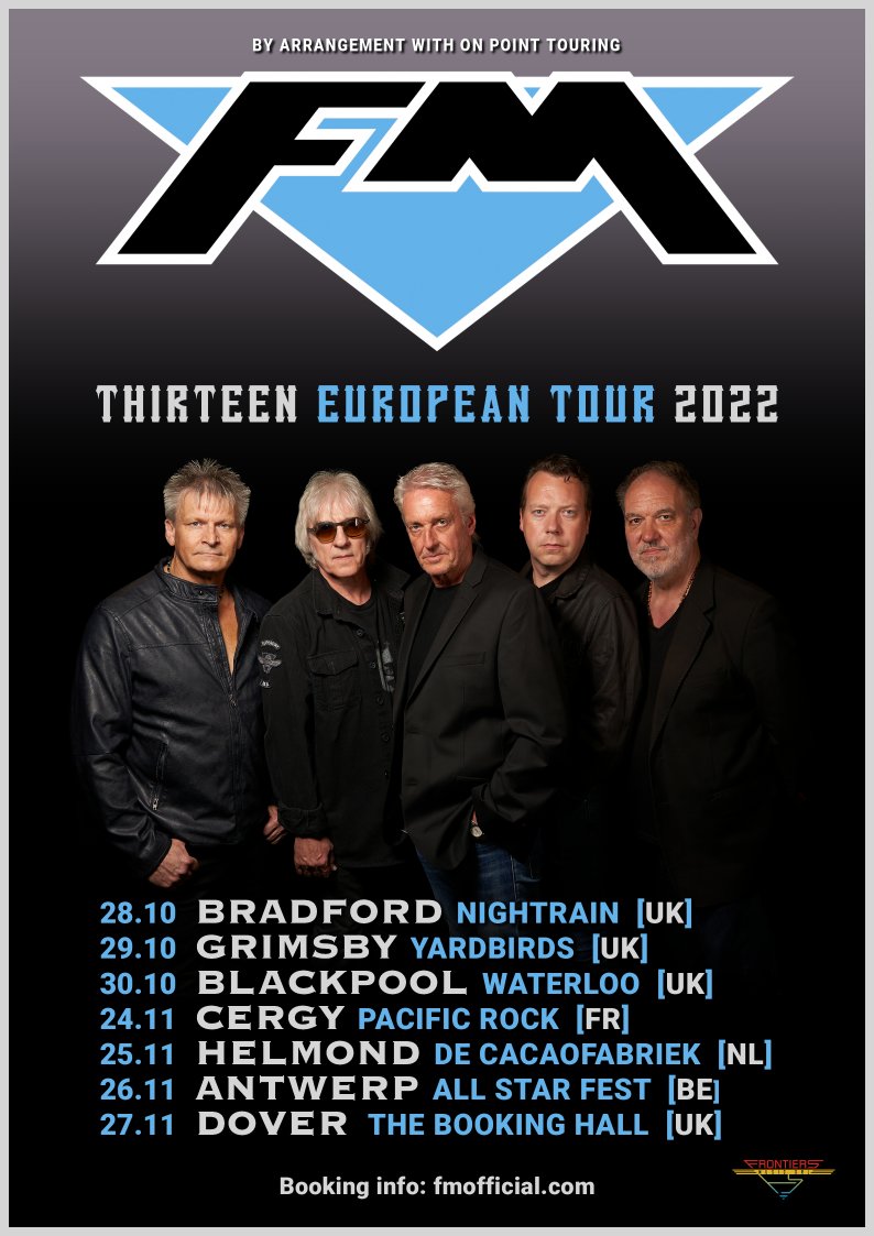 We hit the road at the end of October for the last 7 shows of our #ThirteenEuropeanTour2022. It would be great to see you at one of these shows! All tickets on sale now, head to bit.ly/FM-news for more info. #FMlive #thirteen #tourdates #classicrock #livemusic