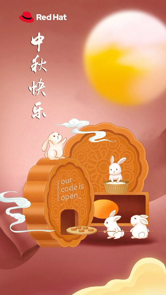 cybette's tweet photo. Haha so cute... Happy #MidAutumnFestival! 中秋快樂🥮🌕🐇
#RedHat #OurCodeIsOpen https://t.co/fGfChEmBw7