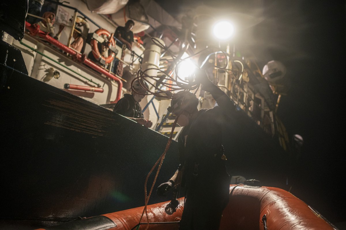 🔴 Last night, our crew rescued 18 more people. Yesterday evening, the #SeaWatch3 overheard on the radio communications about a boat in distress nearby. After hours of searching, it was finally found &amp; the people were taken on board. 285 guests are now cared for by our crew.