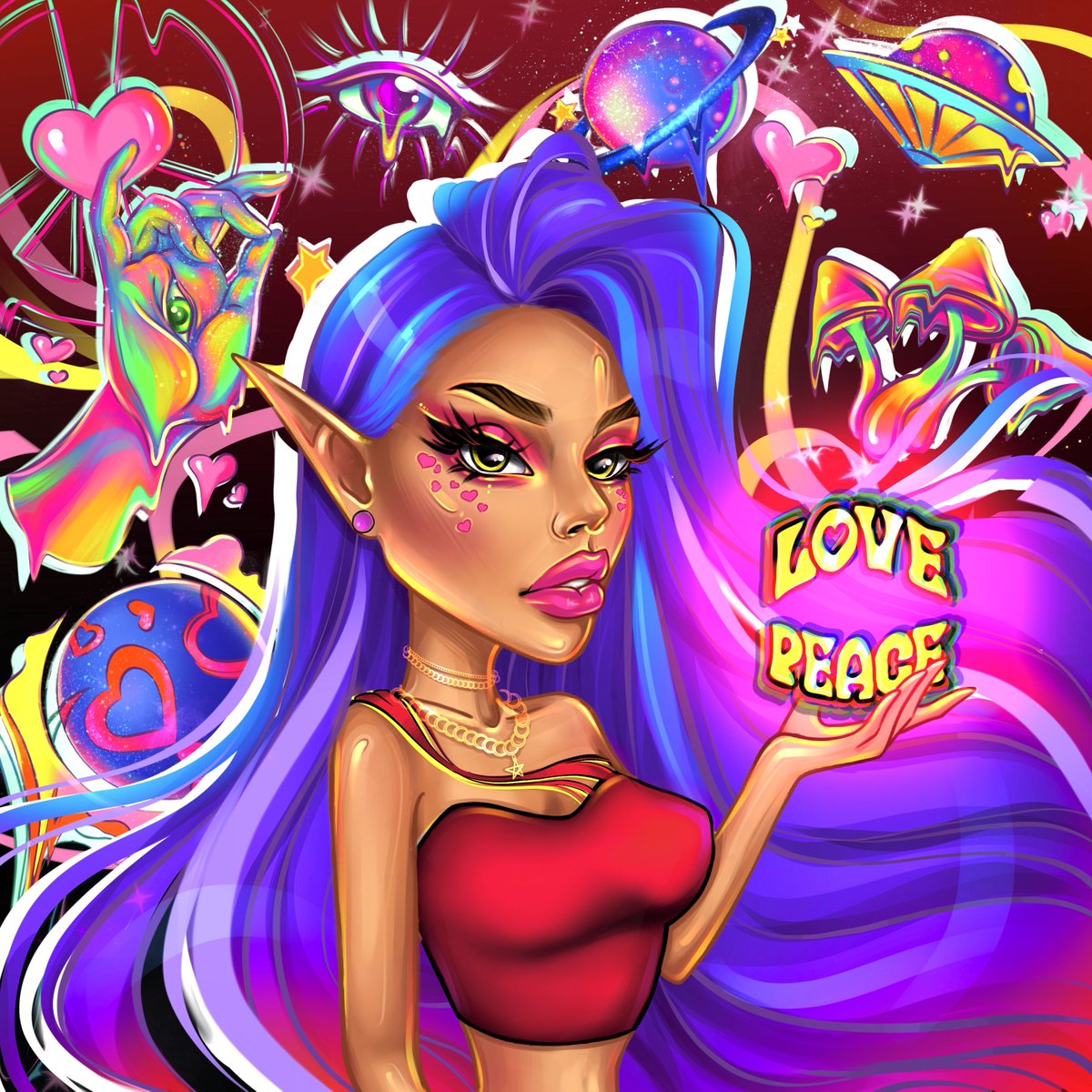Fam!❤️‍🔥 I'm just excited because there's a NEW DROP✨ 

A new character in my elf collection, Indica☘️ She’s  a guide to the world of love and peace ☮️

0.06 ETH 🛸

More👇🏻
 opensea.io/assets/ethereu…