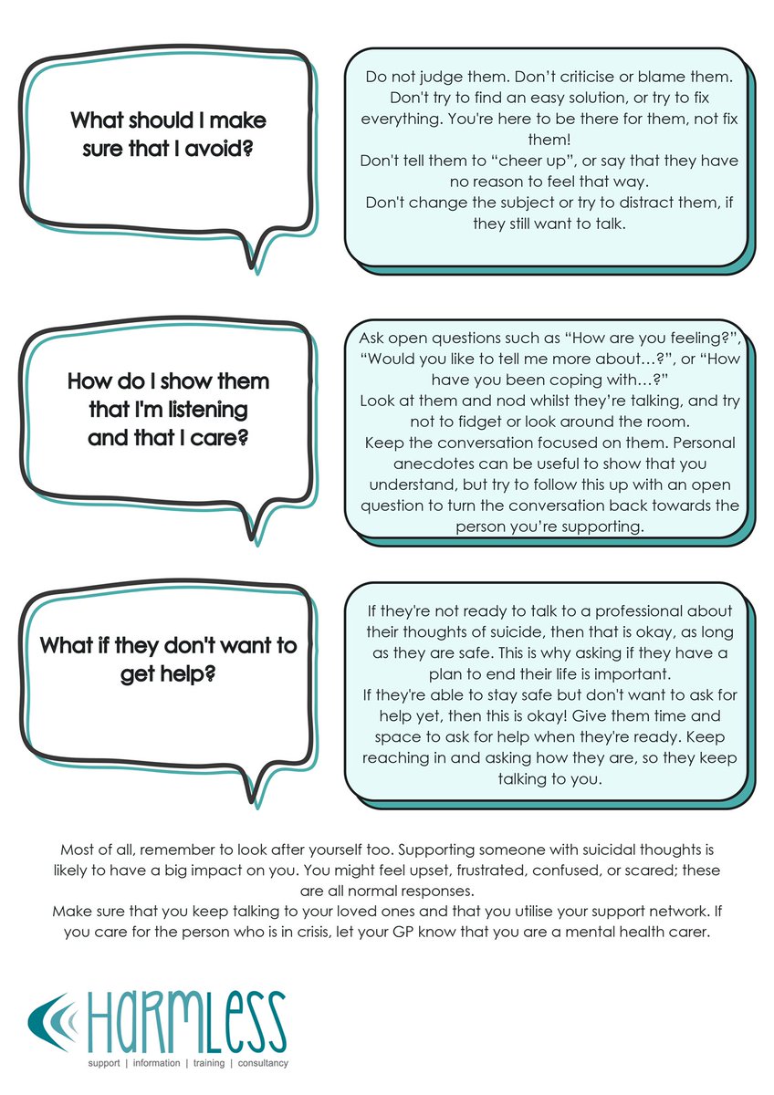 Starting hope can be as simple as having a conversation. At <a href="/HarmlessUK/">Harmless</a>, we want people to feel confident to act without it feeling too daunting.

Use our Talking About Suicide resource to create hope through action.

shorturl.at/rvx27 #WSPD #CreatingHopeThroughAction