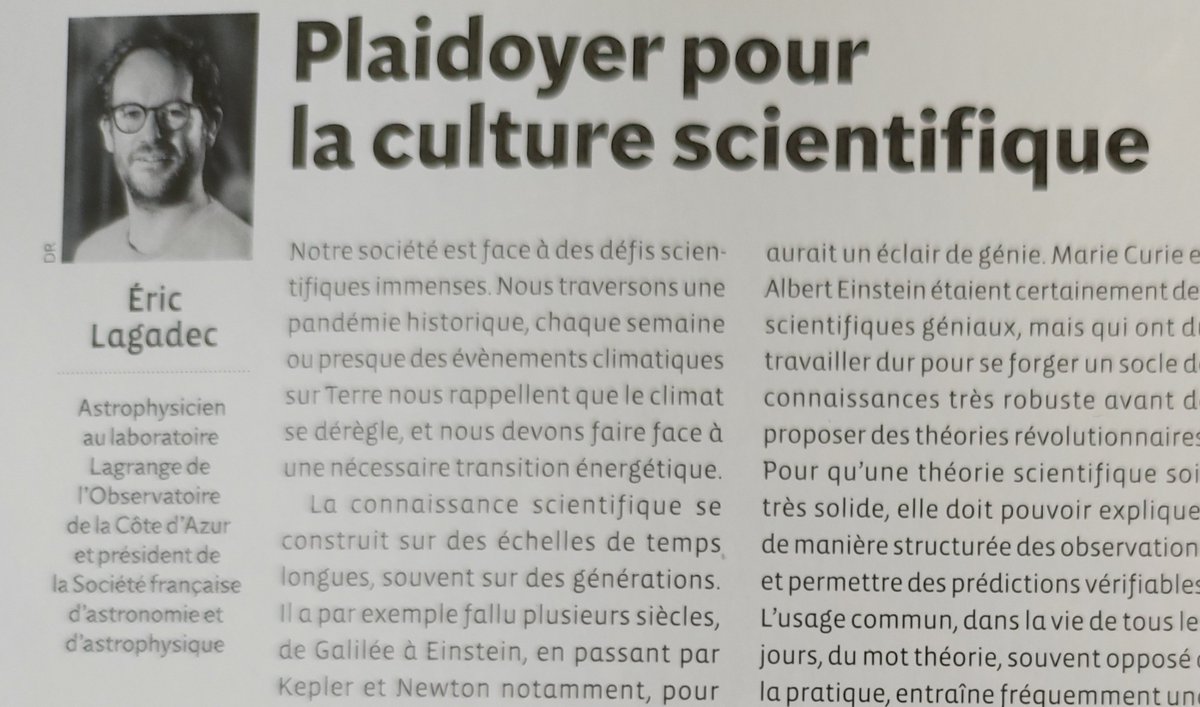 L’excellent magazine <a href="/Sciences_Ouest/">Sciences Ouest</a> de <a href="/Espace_sciences/">Espace des sciences | Rennes</a> m'a donné carte blanche pour son numéro de Septembre. J'y ai donc écrit un "plaidoyer" pour la culture scientifique. Pourquoi la culture scientifique est importante? Thread👇à partager pour plus de culture scientifique