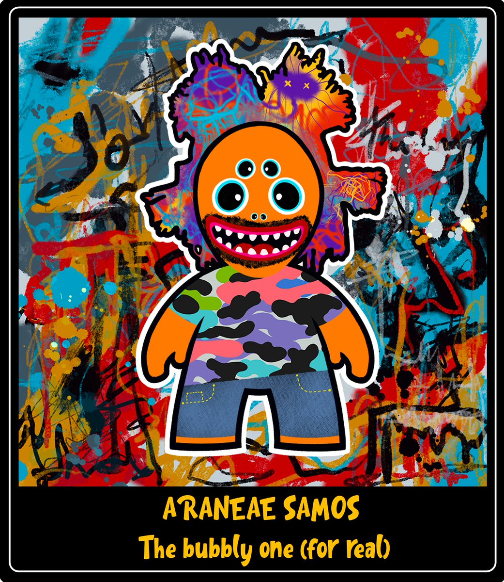 thesamosproject's tweet photo. Freak-peek! Who needs two eyes when you have six! This Itsy-not-so-Bitsy Samos is climbing up your spout to play 😆 #freakipedia

#Samos #Samosproject #newNFT #NFTdrop #NFTcollectibles https://t.co/VeWDtrIk5Q