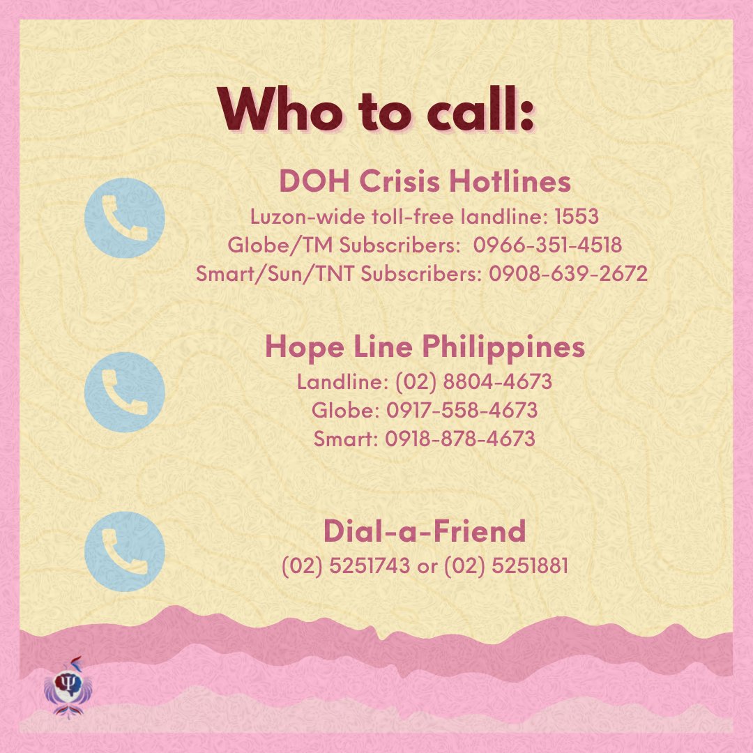 OPCFEUHS's tweet photo. Suicide is real and suicide prevention must be talked about; because every day is a battle to save someone’s life – because every life is valuable. 

Content by Juliana Leofando
Graphics by Jesamyn Bumalay https://t.co/6KwqxgvtGL