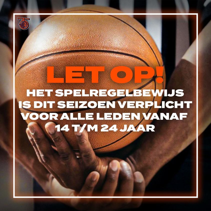 Dit is voor iedereen die nog GEEN spelregelbewijs heeft.

Zonder spelregelbewijs mag je vanaf dit seizoen NIET meer wedstrijden spelen. Doe je dit wel dan krijg je per wedstrijd een boete, waar je zelf verantwoordelijk voor bent. 
Kijk nu op:
dyna75.nl/belangrijke-up…
Bestuur Dyna