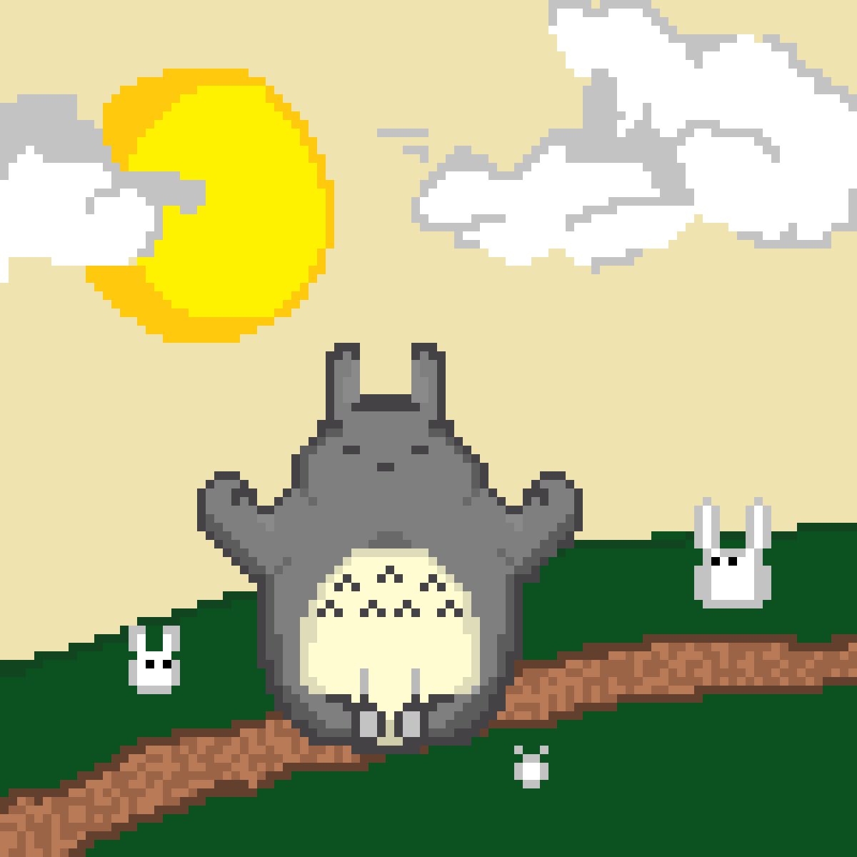 Did you know that Totoro is so calm because he meditates a lot? Spotted 🤌🏻

For a wonderful project <a href="/Yogapetz/">Yogapetz</a> 
#petzart #YGPZ