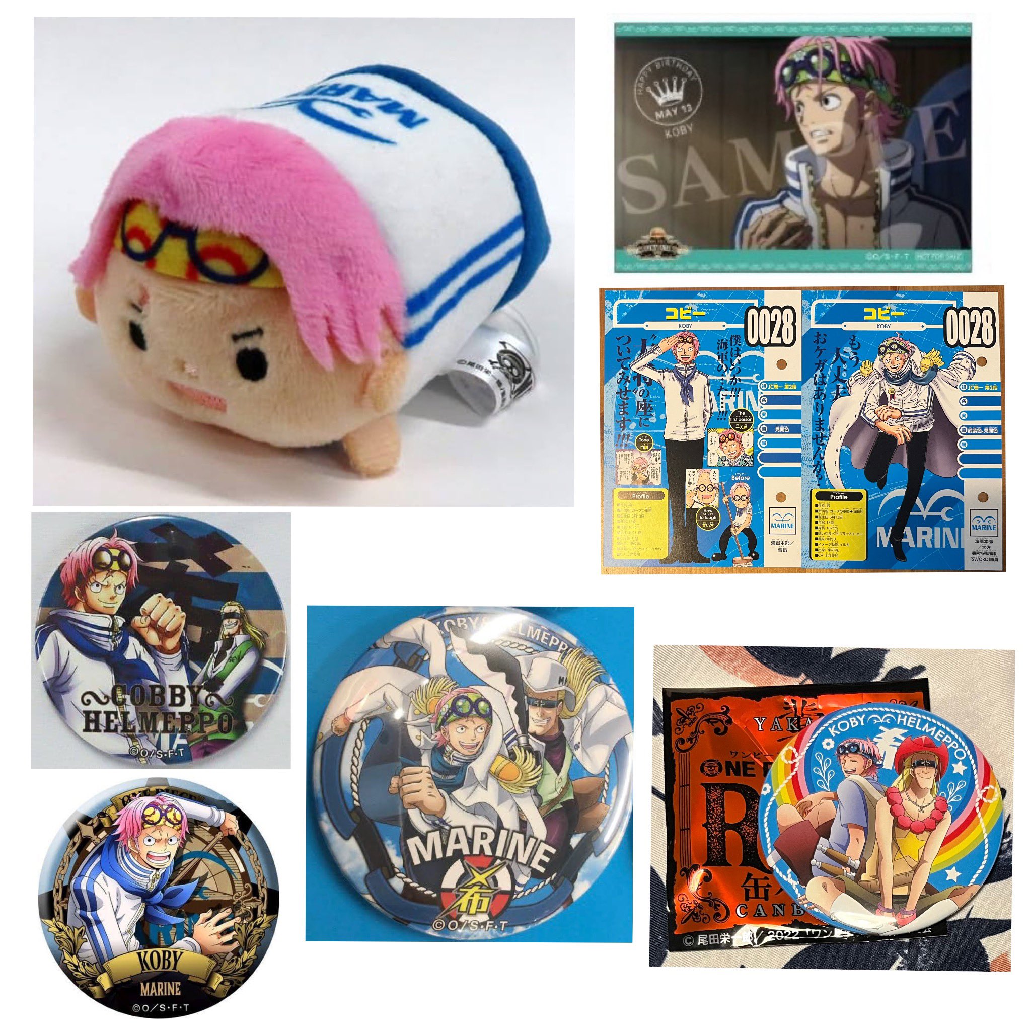 ワンピース ONE PIECE コビー バースデー 缶バッジ ムギムギおてだま ワンピース コビー 缶バッジ ムギムギおてだま バースデーブロマイド
