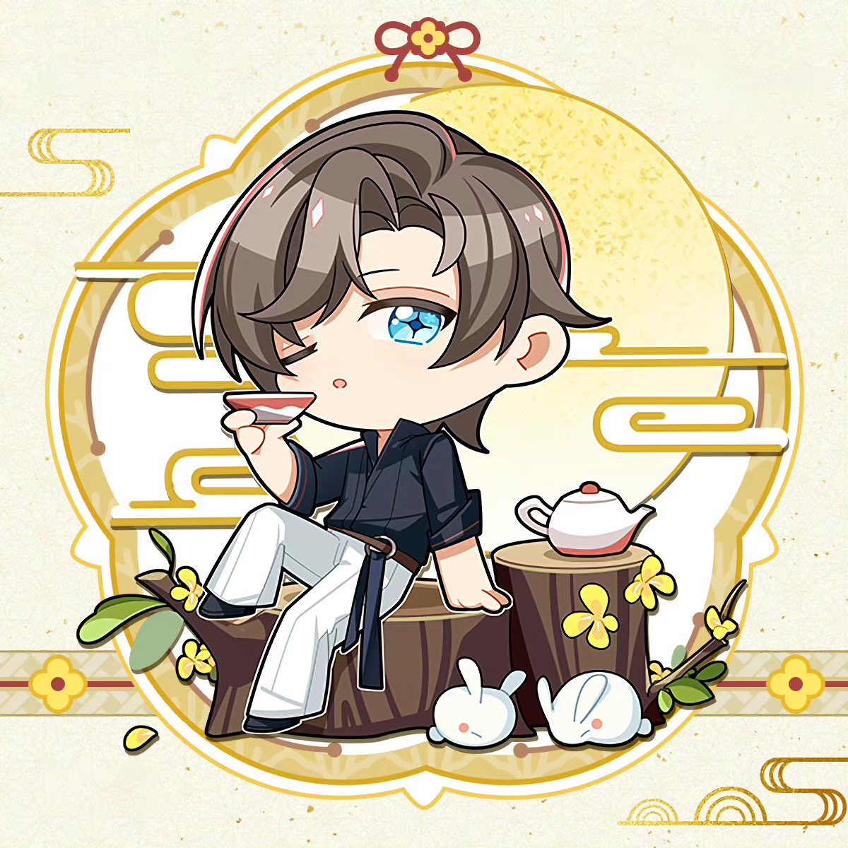 liraaaaahhh's tweet photo. How can a chibi character drinking tea look this sexy. My honey, you really are so… https://t.co/KlCaDJ5V03