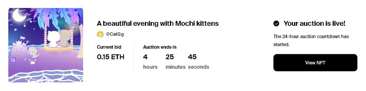 CatGg0's tweet photo. Good day to all! ❣️
The auction has already started,
 the starting bid is 0.15 ETH 🪙
https://t.co/hR7nbXymNu
#NFT #nftbeats #NFTCommunity #NFTlover #cats #Mochi https://t.co/NnBXjK7tA9