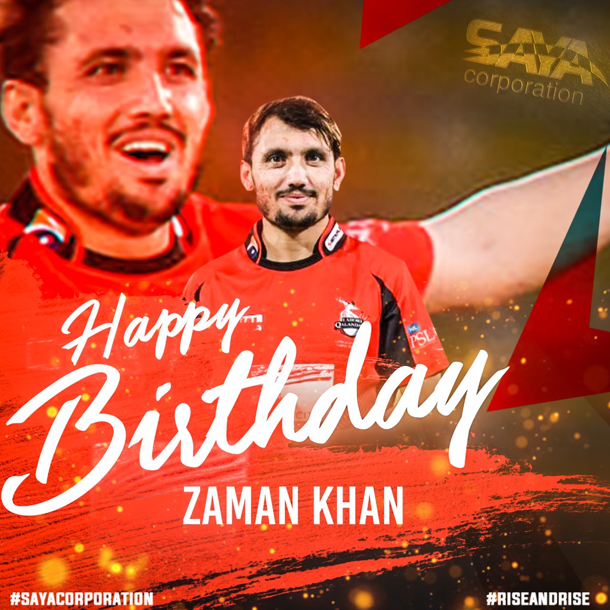 Zaman Khan, a storm in the world of cricket turns 21 today 🎉 From Pakistan under-16's to the skies of world cricket he has achieved a lot, but the best is yet to come! ✨ #RiseAndRise #SayaCorporation @ZamanKhanPak @TalhaAisham