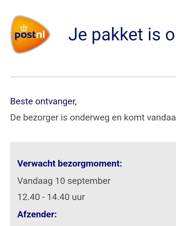 RFLourens's tweet photo. En dat is de derde keer op rij dat bezorgmoment veranderd wordt. @PostNL get your shit together😡. Net dit mailtje binnen en 10min. later weer veranderd naar maandag. #nodigvoorbruiloftvandaag. https://t.co/UZCb8fG9N5