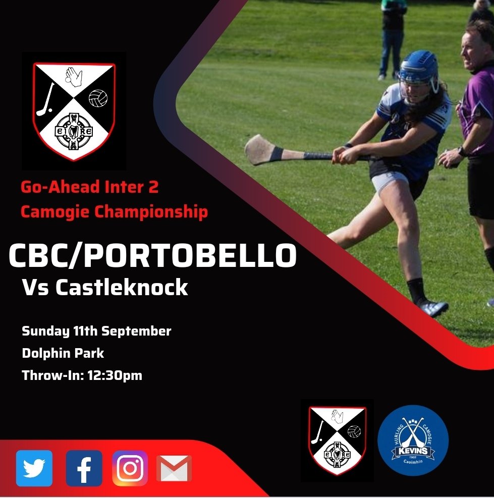 Best of luck to our Camógs tomorrow as they take on Castleknock in the small ball. 
🖤🤍💙

#ChampionshipIsChampionship