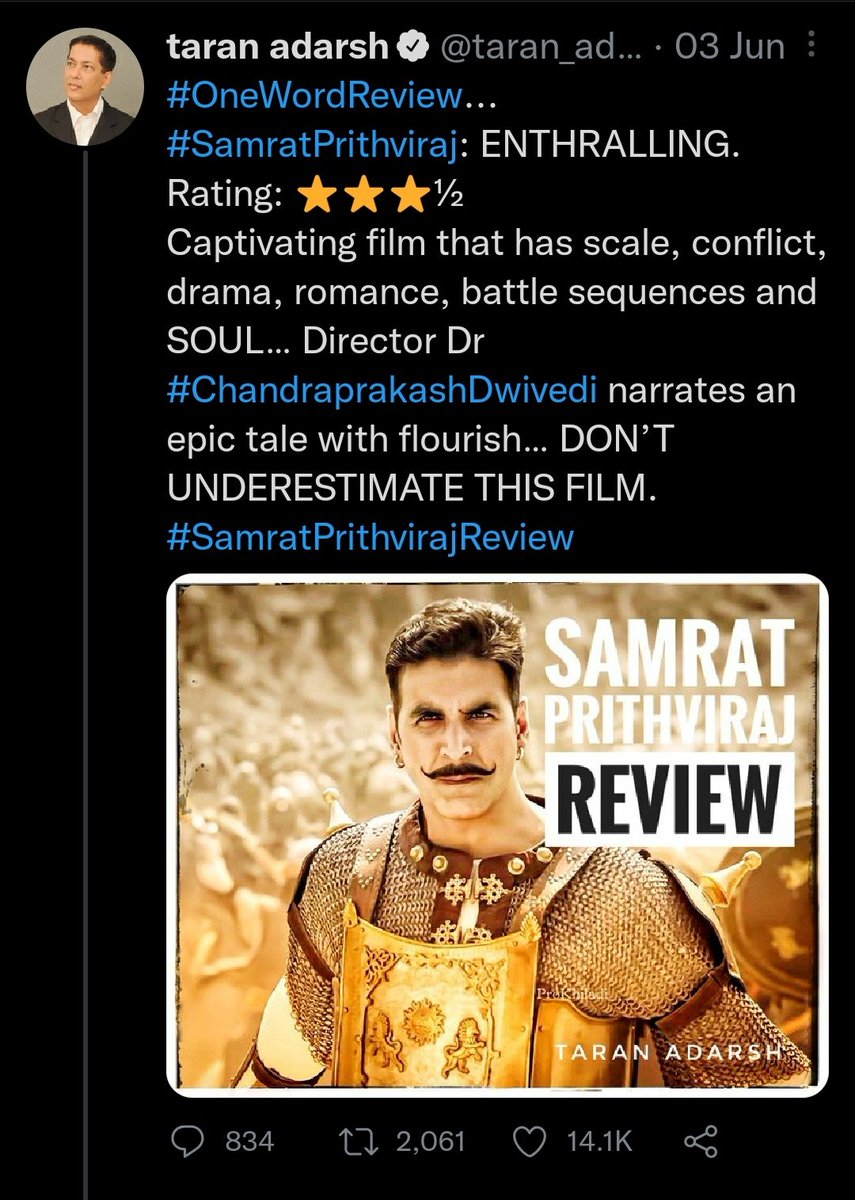 AnsariSanaf's tweet photo. @taran_adarsh remarkable reviews of MEGA Dalal .... Atleast have some shame... kitna khaya??
#BollywoodBoycott ghanta mera
#BramhashtraReview
#Brahmastra https://t.co/GdouyJzbLY