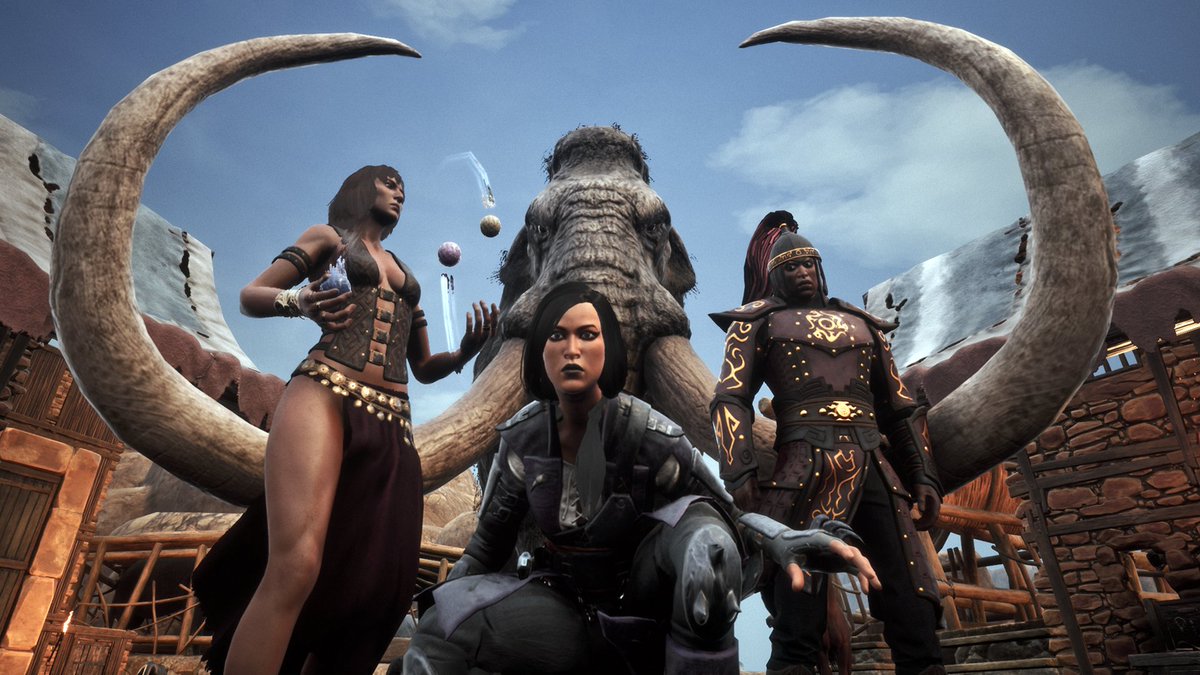 monkpuzz's tweet image. Group Mammoth Hug #conanexiles