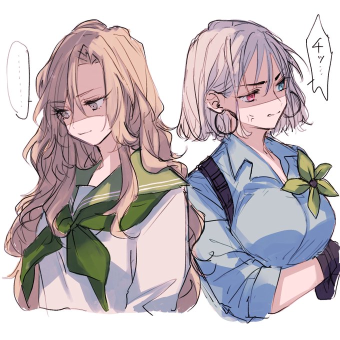 仲の悪い女と女のらくがき(創作) 