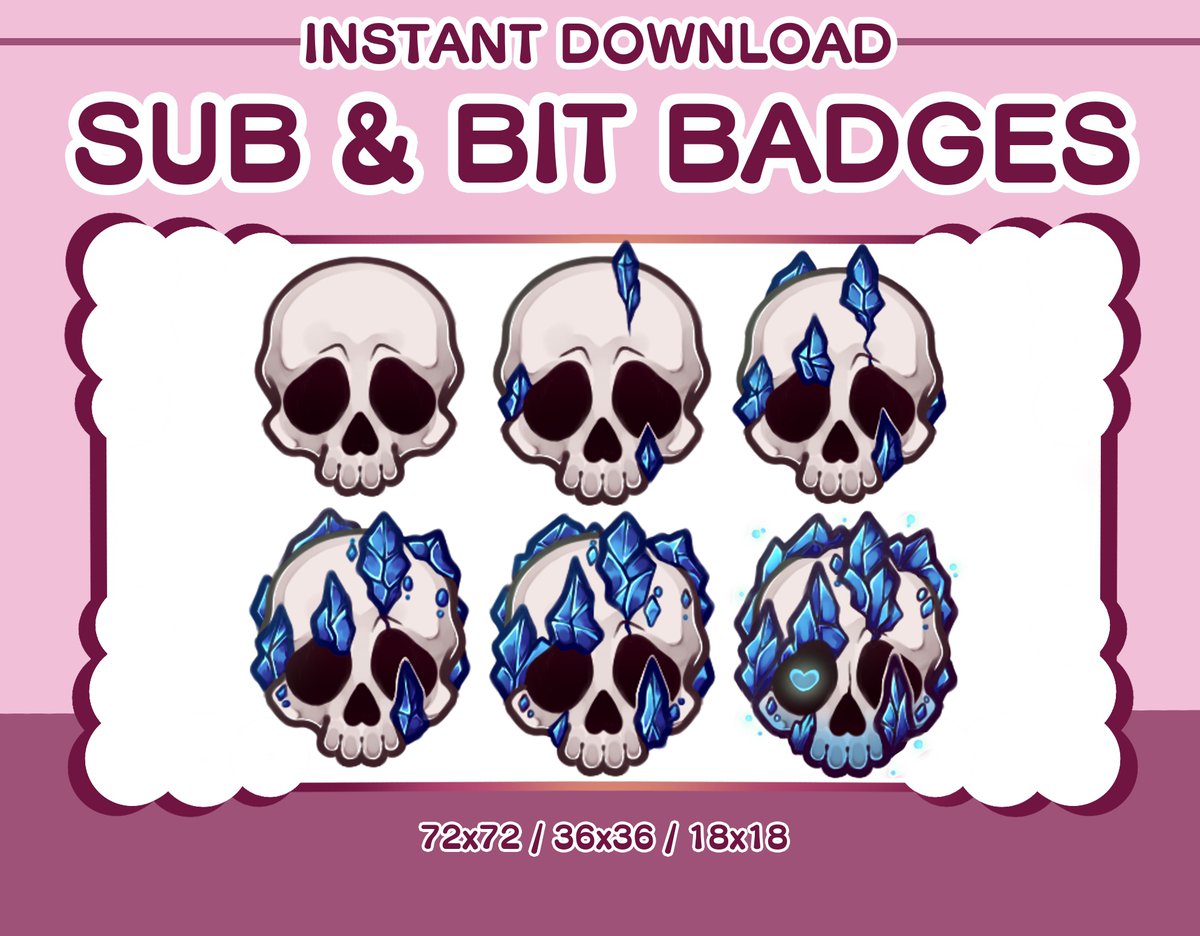art_ioni's tweet photo. Halloween Crystal Skull sub/bit badges avaliable in 5 colours variants on my Etsy 
[https://t.co/J5F6cVkKpm]

#twitch #twitchstream #halloween #stickers #subbadges #twitchbadges #bitbadges #badge #skull #twitchgraphics #emoteartist #emote #twitchemote https://t.co/IH9HswgwVl