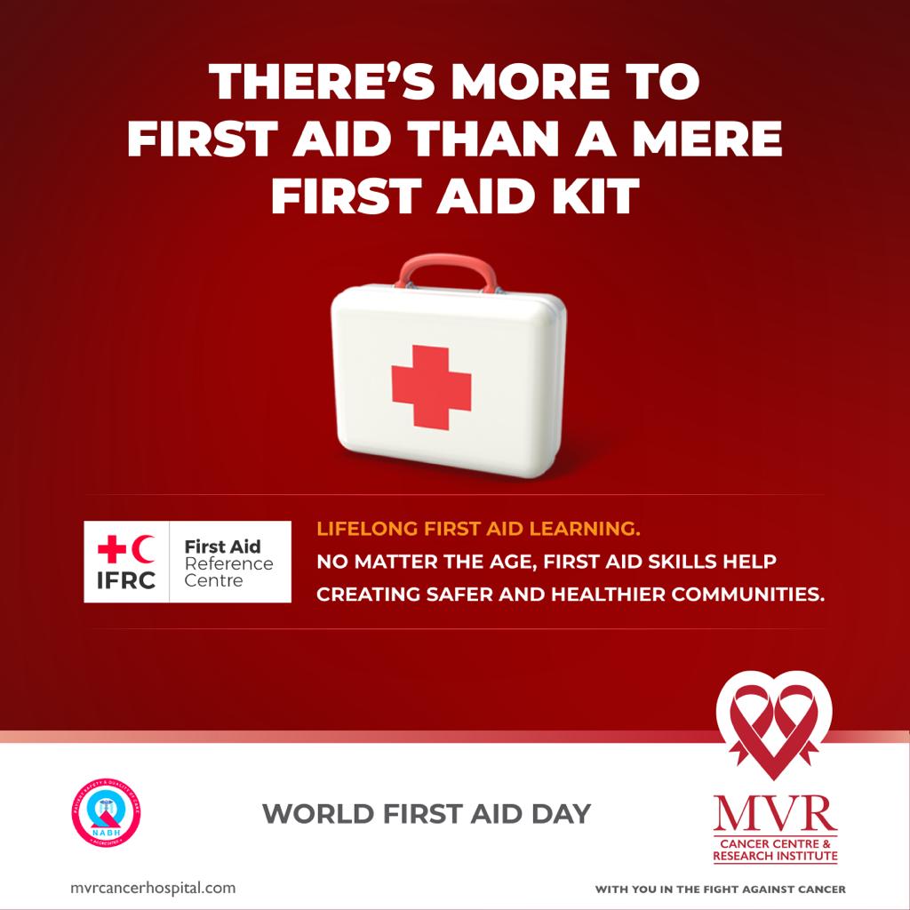 MVRCancerCentre's tweet photo. This world First - Aid Day ,pledge to spread awareness about the importance of first aid .Learn first-aid and lend a helping hand to save lives .
.
.
.
#FirstAidForAll #LifeLongFirstAid #WorldFirstAidDay https://t.co/BZ9qQXGn7Y
