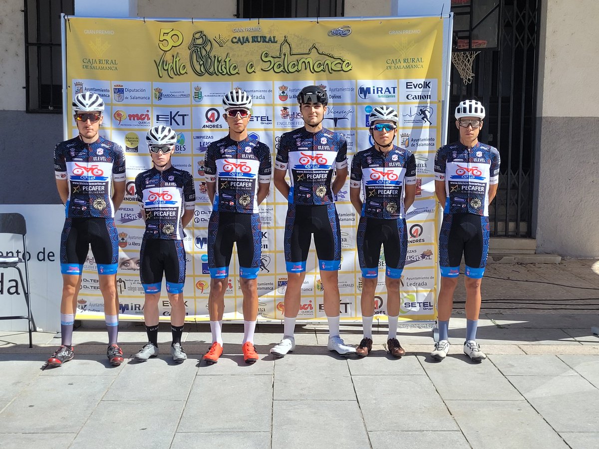#50VueltaSalamanca Con los bloques de <a href="/PelotonTenerife/">Tenerife BikePoint La Sede</a>, <a href="/AvimosaChozasT/">Avimosa Chozas Team</a> (mixto con Retelec-Galicia Cycling), @FundContaTeam y <a href="/eqbiciscarlos/">eq_biciscarlos_pecafer_ulevel</a>  terminamos esta presentación de equipos en <a href="/aytoledrada/">Ayuntamiento de Ledrada</a> 
En unos instantes dará inicio la etapa reina de la <a href="/VueltaSalamanca/">53 Vuelta Ciclista a Salamanca</a>