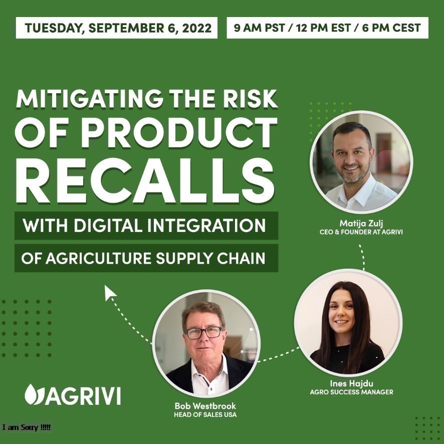 synavalagro's tweet photo. A single product recall can put a farm or a food company out of business 🔒🛑 Learn how to avoid risks on farms and when sourcing crops from farms at this webinar! 🌱🥕���

𝗧𝗼 𝗮𝘁𝘁𝗲𝗻𝗱 𝘁𝗵𝗲 𝗲𝘃𝗲𝗻𝘁, 𝗽𝗹𝗲𝗮𝘀𝗲 𝗿𝗲𝗴𝗶𝘀𝘁𝗲𝗿 𝗵𝗲𝗿𝗲:  
➡️ https://t.co/SrMJLlL0Ee https://t.co/cdbl0UnEai