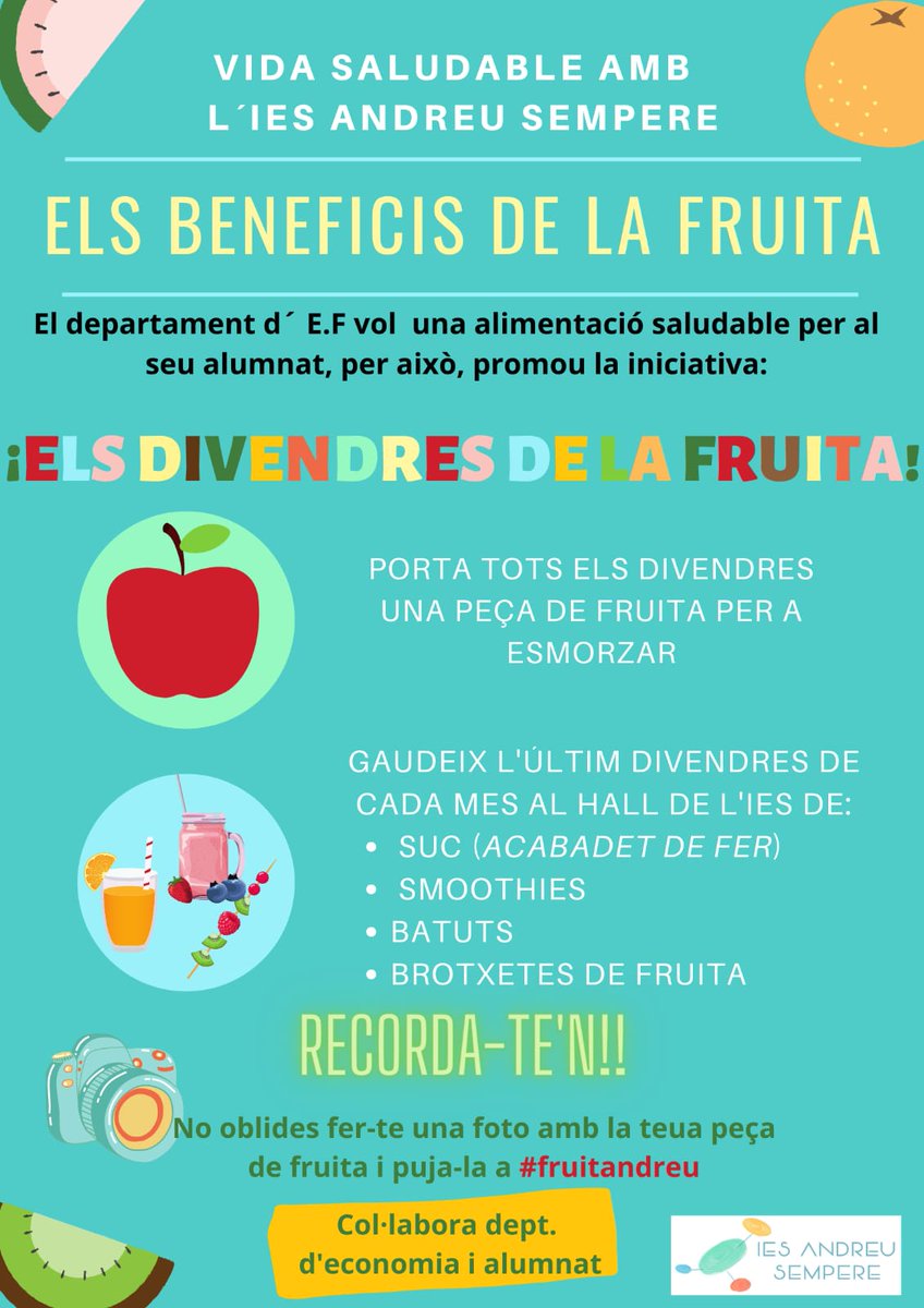 AmpaAndreu's tweet photo. Hola, ja estem a puntet de retrobar-nos! Comencem el curs amb el propòsit d'alimentar-nos bé https://t.co/wfTMWWkJhM