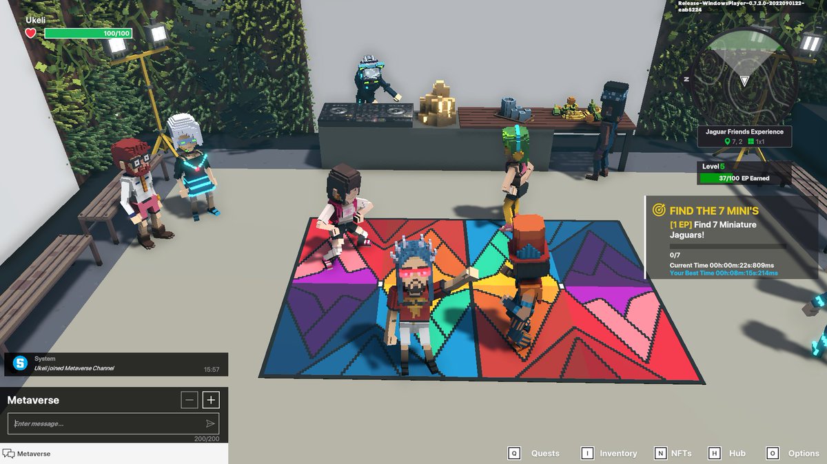 adara_bennett's tweet photo. I just finished my quest on @jagfriends_nft experience on the #sandboxalphaS3 for a chance to win a Season 3 Alpha Pass! Here I am in Legendaries Room, check out my screenshot!

#jaguarfriends https://t.co/1TgNGhqVb8