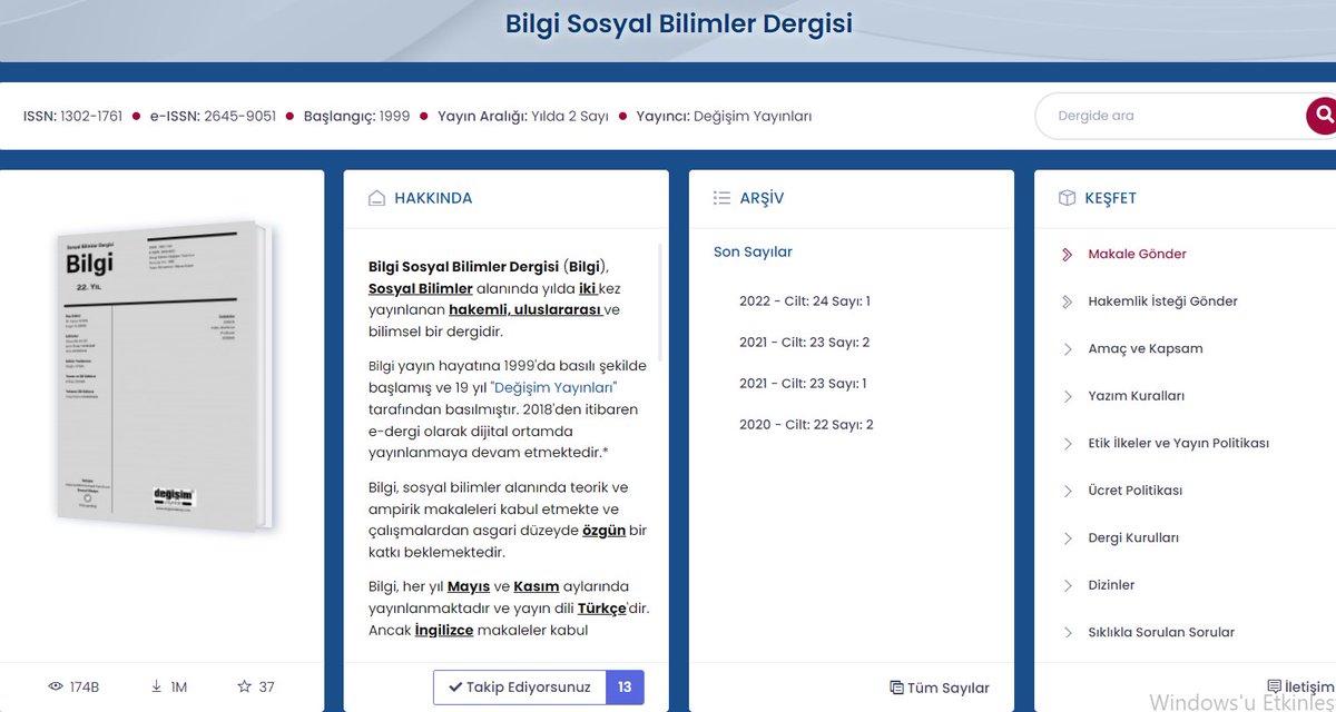 Yeni sayımız Kasım ayında.