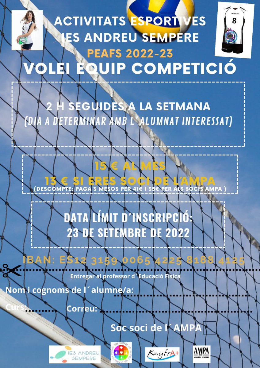 AmpaAndreu's tweet photo. Pegueu-li una ullada a aquestes activitats extraescolars i... apunteu-vos! https://t.co/qm6NHme7s0
