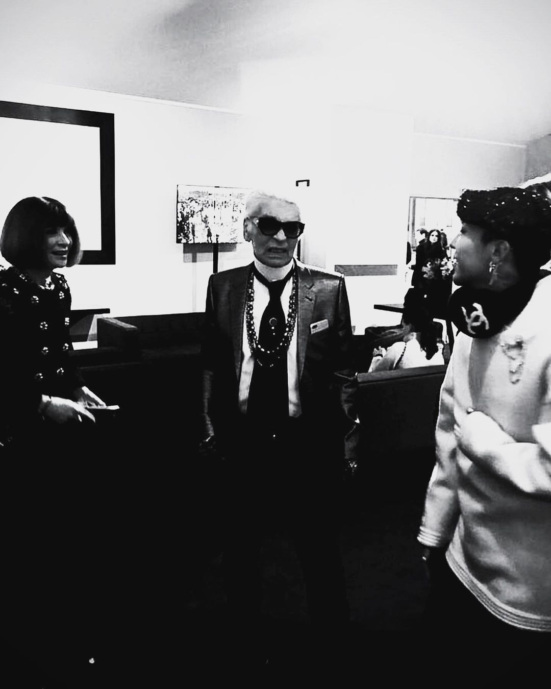  with Karl Lagerfeld and Anna Wintour. Happy birthday        