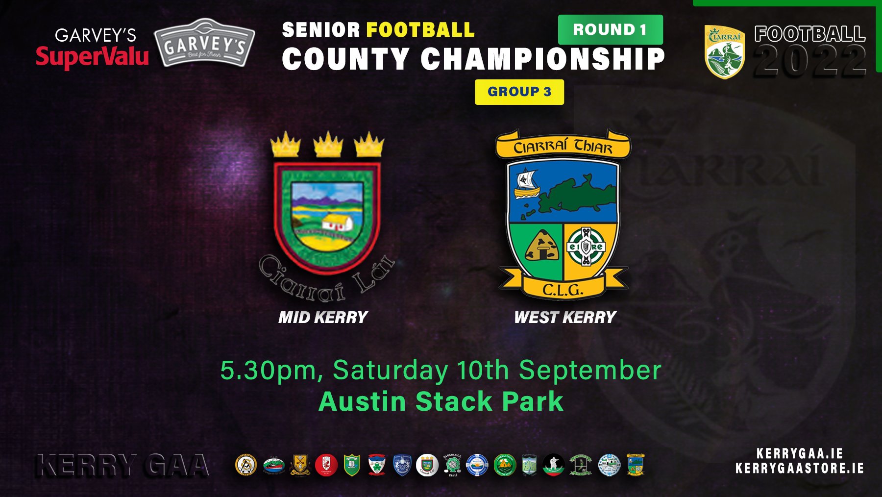 Kerry GAA on Twitter "🏐 2022 Garvey's SuperValu County Senior Football