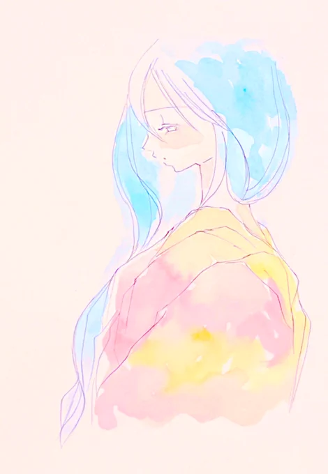 ゆっくり描けなかった…今日も見て頂きありがとうございます#イラスト #透明水彩 #絵描きさんと繋がりたい #art #illustration #watercolour 