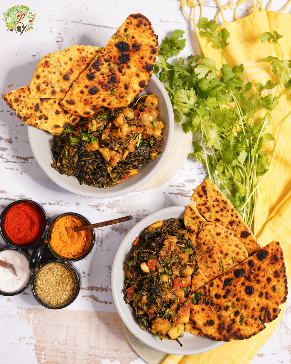 chef_lata's tweet photo. Always choose seasonal Foods for improved Gut Health. 
Try to include Green Leafy veggies in your Diet as the upcoming Season is one for them. 
Methi (Fenugreek) and Missi Roti (Gram-Flour Flatbread), which have Significant Health Advantages.
#seasonalfood #Aaloomethi #indianfood https://t.co/svtaOHbTxu