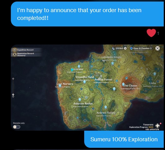 GregPiloting's tweet photo. #gregsproofs
- Sumeru Rainforest 100% Exploration;
- Aranyaka World Quest Completed;
Thank you so much for using my services! ♡
May the archons be with you throughout your genshin journey!!♡♡ https://t.co/ZyFLIfpmVu