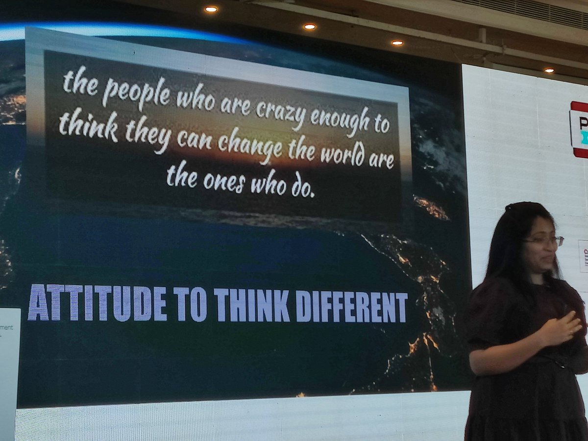 Brinda, motivational speaker on "Attitude to think different " in the session "Achieving breakthrough Success by Dreaming, Daring and Delivering"
<a href="/KarthikPMO/">Karthik Ramamurthy</a> <a href="/TNBrinda/">Brinda TN</a> 
#sangamam22 #PMICHENNAI #PMICC #pminstitute