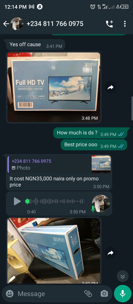 DRock_P's tweet photo. Please is this JUMIA company account? 
This man want to sell SAMSUNG Smart TV (40 inches) @ 50k.

YOU'RE PAYING DIRECTLY INTO THE JUMIA COMPANY ACCOUNT.

ACCOUNT NAME: JUMIA PAY

ACCOUNT NUMBER: 9029321755
 
BANK NAME: PALM PAY 

KINDLY SEND US A COPY OR SCREENSHOT. https://t.co/BKpp3NQBHR