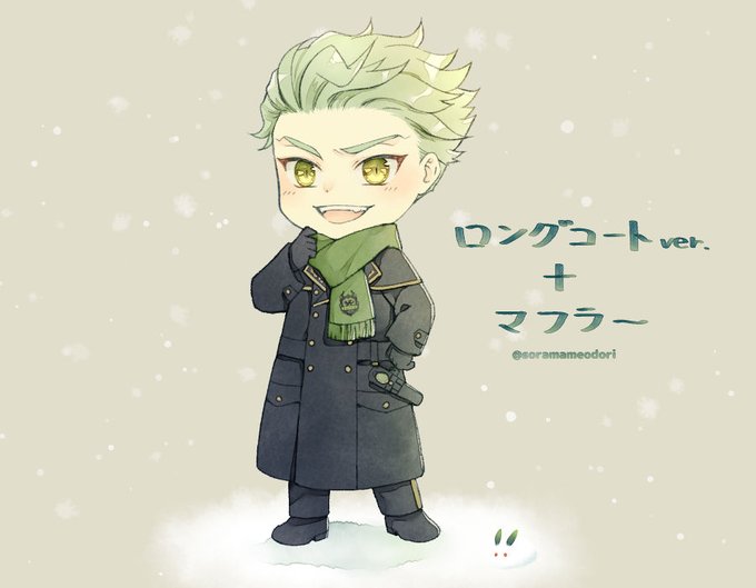 先日上げたコートの絵の補足として描いていたけど、作業中に停電して線画からやり直しになったり何なりで今頃完成 