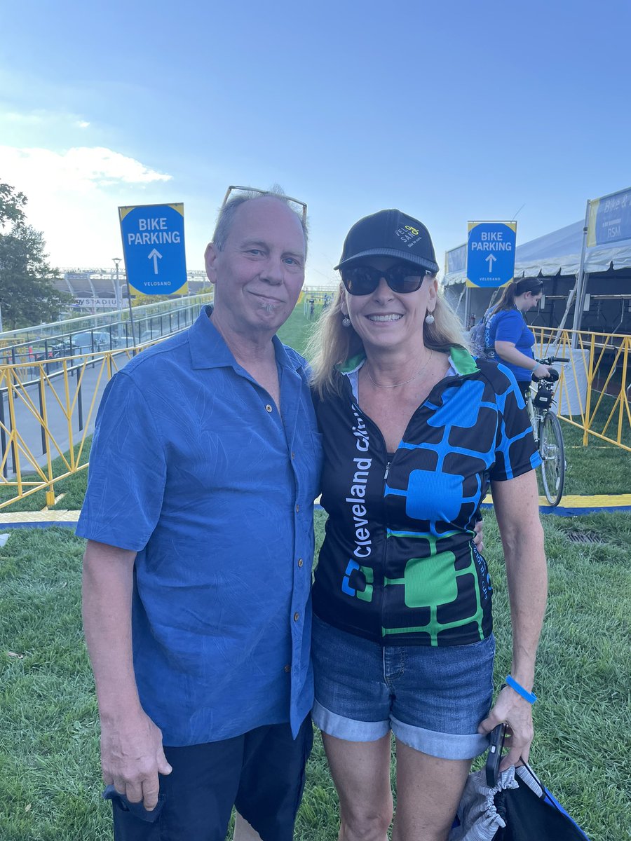 K_B_Platt's tweet photo. Today is a big day in Cleveland!! @ClevelandClinic Velosano ride to a cure just just began.  The 100 miles are on their way.  Last evening the Marymount PeriOp team assisted riders docking their bikes for quick access this morning. Riders, thank you. 🙏🏻🚴🏻‍♂️ https://t.co/JMRNdQsxWA