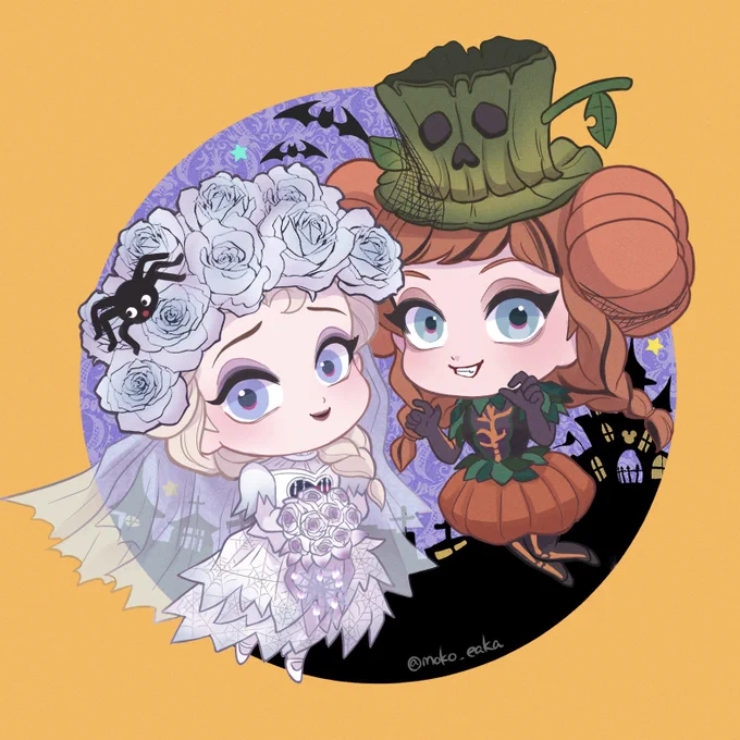 エルサ&アナ        ×スプブダンサーハロウィンもうすぐでワクワク! 