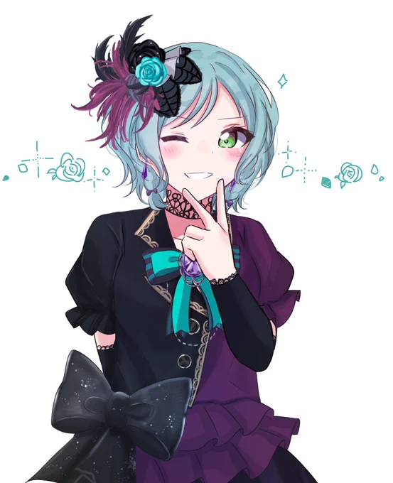 衣装交換②Roselia衣装の日菜ちゃん #バンドリ  #bandoriart 