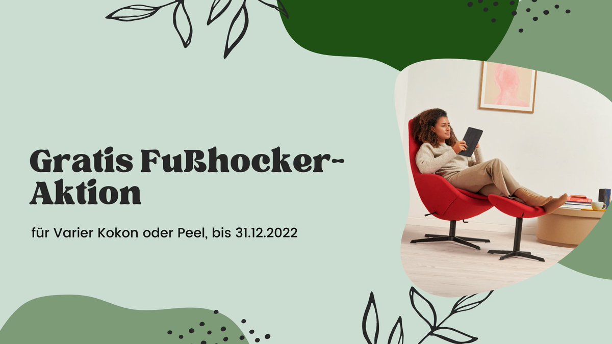 Eckhart Bald Naturmöbel - Team 7 in Münster (@eckhart_bald) on Twitter photo Noch bis zum 31.12.22 geben wir Ihnen die Möglichkeit, die Füße hochzulegen und zu entspannen - ganz ohne Aufpreis. Bei allen Bestellungen von Peel™ oder Kokon™ mit Fußhocker erhalten Sie den Fußhocker gratis dazu.
#relaxsessel #varier #entspannung #Muenster
<a href="/VarierFurniture/">Varier Furniture</a> Noch bis zum 31.12.22 geben wir Ihnen die Möglichkeit, die Füße hochzulegen und zu entspannen - ganz ohne Aufpreis. Bei allen Bestellungen von Peel™ oder Kokon™ mit Fußhocker erhalten Sie den Fußhocker gratis dazu.
#relaxsessel #varier #entspannung #Muenster
<a href="/VarierFurniture/">Varier Furniture</a>
